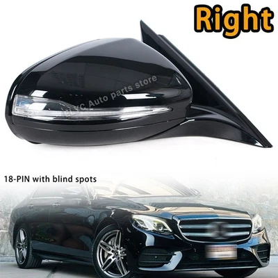 RH Rear View Mirror Black 18-PIN For Mercedes Benz W213 E-Class E350 2016-2021 - Image 1 of 4