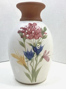 Vintage Emerson Creek Art Pottery Clay Vase Hand Painted Made in USA 7.5 in - Picture 1 of 14