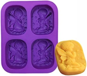 Stampi in Silicone per Sapone - Forma Di Angelo(Viola) - Foto 1 di 12