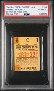 Willie O'Ree Signed Autograph 1965 LA Blades vs. Clippers Ticket Stub - PSA/DNA - Picture 1 of 3
