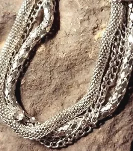 New Silver Bracelet Multi Layers Chains Stacked Toggle Clasp Trend Bracelet - Picture 1 of 9