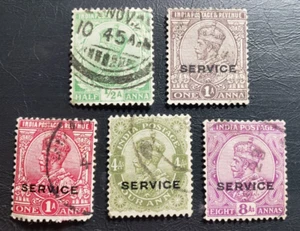 Stamp Asia India 1911 & 1922 set of 5, "King George V" - Picture 1 of 2