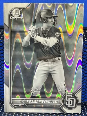 2021 Bowman Chrome Draft ROSMAN VERDUGO Black & White Ray Wave San Diego Padres - Image 1 of 2