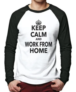 Camiseta de béisbol Keep Calm And Work From Home 19 para hombre virus - Imagen 1 de 4