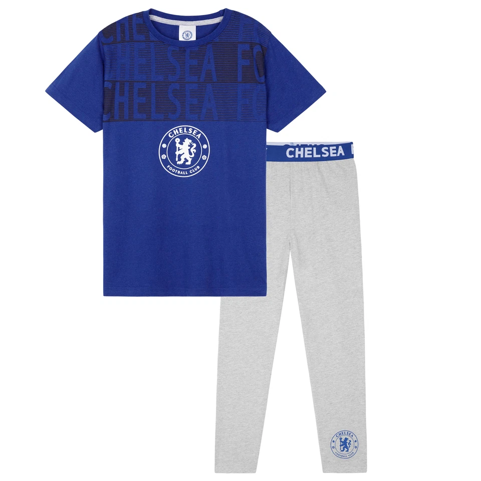 Chelsea Fc Kids Boys Pyjama Set - Bottoms And T-Shirt Short Sleeves Nightwear