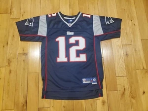 Reebok Tom Brady Blue NEW ENGLAND PATRIOTS Youth Sewn NFL Team Replica JERSEY Lg - Picture 1 of 11