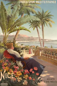 France Nice Rail Poster by Vintage Travel Posters Giclee Art Print Ships Free - Picture 1 of 3