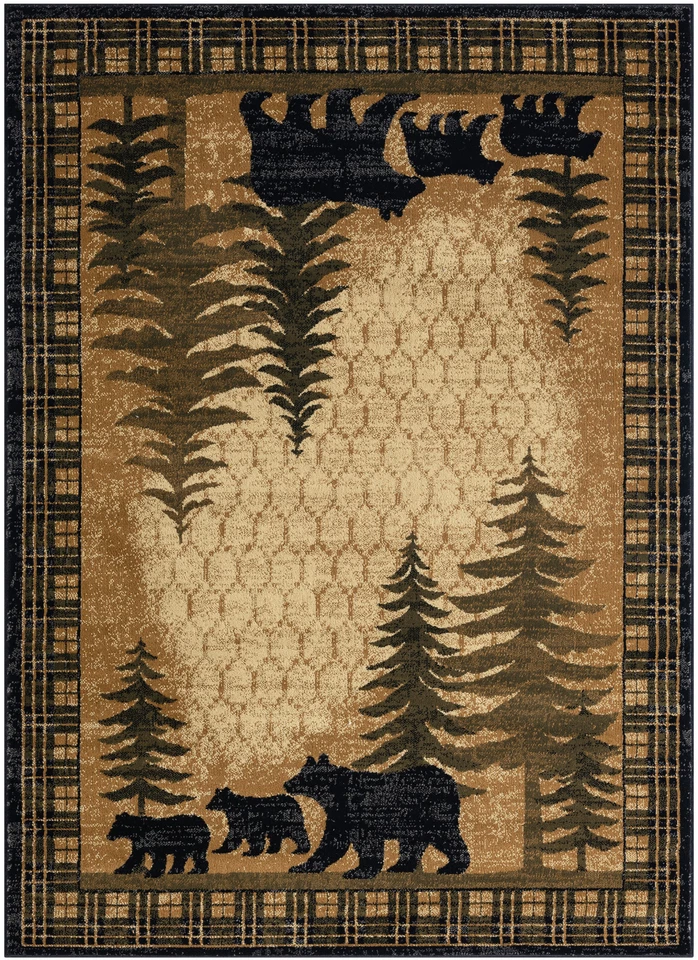 Alfombra de cabina 8x10 (7'10" x 9'10") Bear Pine Forest Lodge **ENVÍO GRATUITO** Foto 1 de 4