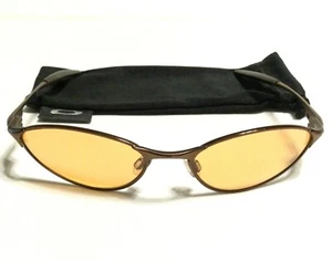 OAKLEY TEASPOON SUNGLASSES Bronze Frames Silver Icons Persimmon Iridium Lenses - Picture 1 of 6