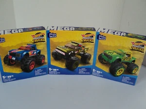 3 Mega Hotwheels Monster trucks V* Bomber Race Ace Gunkster New - Picture 1 of 2