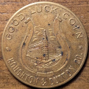 Ficha de buena suerte de los grandes almacenes de Boston, Massachusetts MA Houghton & Dutton Co. - Imagen 1 de 5