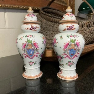 Porcelaine de Paris Hand Painted Asian Style Ginger Jars Urns Artist Mark France - Picture 1 of 12