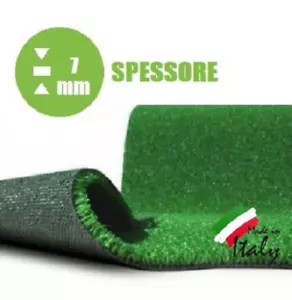 Prato Sintetico Erba Finta Artificiale Calpestabile 7 mm Tappeto Verde Italfrom - Foto 1 di 1