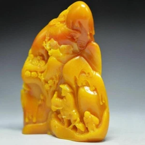 4.7inch Chinese Tradition Shoushan Stone Hand Carved Old Men Tree Statue Decor - Picture 1 of 6
