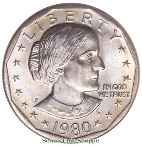 1980 P Susan B Anthony SBA Dollar $1 Brilliant Uncirculated BU Clad Philadelphia - Picture 1 of 2