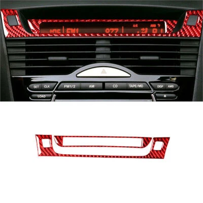 Para Mazda RX-8 Vinilo Rojo Fibra de Carbono Interior Pantalla Marco Cubierta Borde Foto 1 de 4
