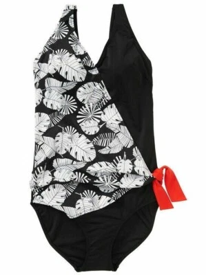 Damen Badeanzug Schwimmanzug Einteiler mit Palmen Print - Gr. 44, 46, 50 - Bild 1 von 2