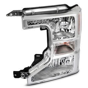 Left Side For 2020-2022 Ford F250 F350 Super Duty Headlight Assembly Chrome - Picture 1 of 8