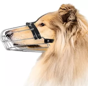 Dog Muzzle Wire Basket Metal Mask for Medium Large Dogs (Size 8) - Picture 1 of 7