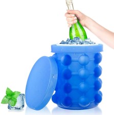 HUHUDAY Ice Genie, Silicone Secchiello per Il Ghiaccio, Cube Maker 2 Blu