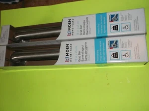 (2) MOEN 18 INCH GRAB BARS LR891BP PEENED GRIP - Picture 1 of 1