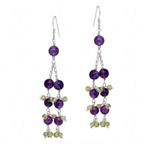 Peridot & #Amethyst #Gemstone Beads #Earrings - Picture 1 of 3