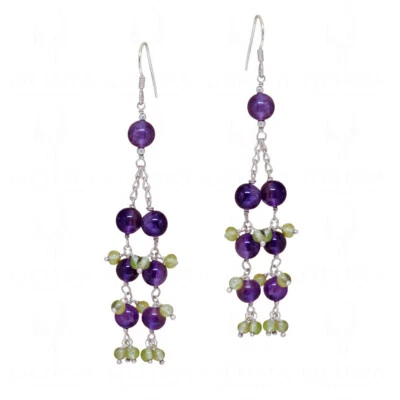 Peridot & #Amethyst #Gemstone Beads #Earrings - Image 1 of 3