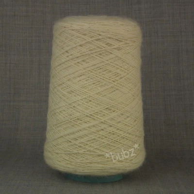 PURE WOOL WEAVING YARN - 400g CONE ECRU CREAM UNDYED NATURAL TWIST WARP WEFT