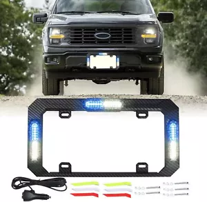 BEEYEO 36 LED License Plate LED Warning Traffic Adviser Strobe Light BLUE White - Picture 1 of 8
