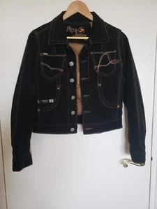 Vintage Pepe Jeans London Black Corduroy Jacket Juniors Size Small New - Picture 1 of 7