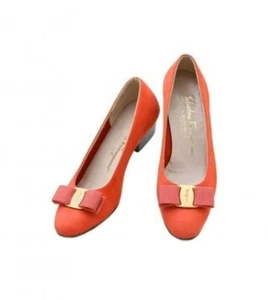 Salvatore Ferragamo Vara rote Wildleder Vara Schleife Ballerinas Schuhe Größe 7,5 - Bild 1 von 16