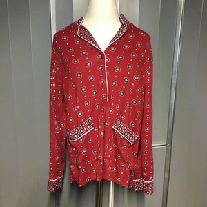 Vera Wang Simply Vera Schlafshirt rot mit Knopfleiste XL - Bild 1 von 7