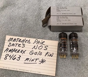 2 - AMPEREX YL-1000Tubes Britain 8463 PENTODE MATCHED NOS GOLD PIN AMPLIFIER - Photo 1/17