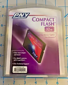 New In Pack PNY Technologies 32MB Compact Flash For Digital Cameras, MP3's, PDAs - Picture 1 of 4
