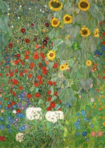 Kunstkarte Gustav Klimt "Garten mit Sonnenblumen (Ausschnitt)" - Bild 1 von 2