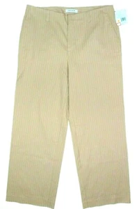 New Gene Meyer size 14 pinstriped beige dress pants slacks Pants - Picture 1 of 4