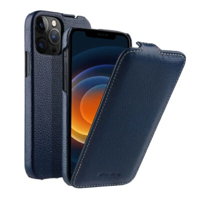Melkco Genuine Leather Vertical Flip Case fr iPhone 15 Pro Max 16 Business Cover — 第 1/4 张图片