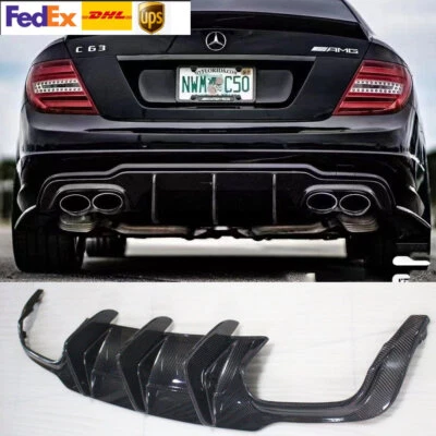 Parachoques trasero difusor labio fibra de carbono reacondicionamiento para Mercedes Benz W204 C63 AMG 12-15 Foto 1 de 4