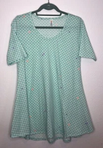 lularoe Perfect T Shirt Light Green Boxes Squares Purple Snd Orange Hints Small - Picture 1 of 5