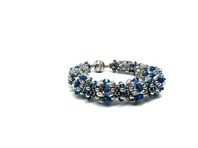 Swarovski Crystal Bracelet | Capri Blue Bracelet |  Preciosa crystal  jewelry - Image 1 of 4