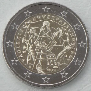 2 Euro Gedenkmünze Deutschland D 2024 Paulskirchenverfassung unz. - Picture 1 of 1
