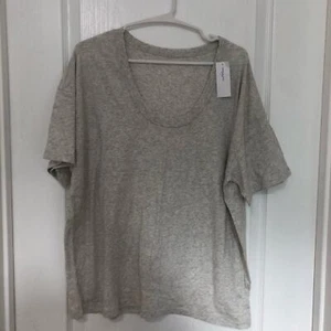 Neu mit Etikett American Eagle Damen graues kurzärmliges T-Shirt Oberteil Größe Large dehnbar - Bild 1 von 8