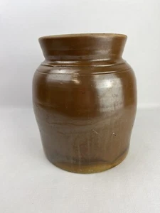 Vintage Antique Tan Pottery Jar marked "1 1/2" - Picture 1 of 11