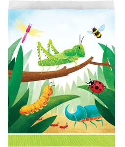 Bugs Party Favour Bags Insects Birthday Party Loot Treat Bags Bee Ladybird - Picture 1 of 1