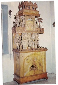 The PARADISE CLOCK Bily Brothers Spillville Oak White Ash Wood IOWA Postcard  - Picture 1 of 2