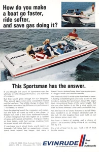 1969 Evinrude Sportsman: Make a Boat Go Faster Vintage Print Ad - Bild 1 von 1