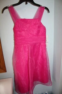DAVID'S BRIDAL BEGONA Size 10 Pink Organza Special Occasion SL Dress NWT $99 - Picture 1 of 6
