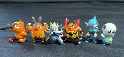 6 Pokemon Pocket Monster Figures,Oshawaott,Dewott,Emboar,Samurott,Pignite,Tepig Cover