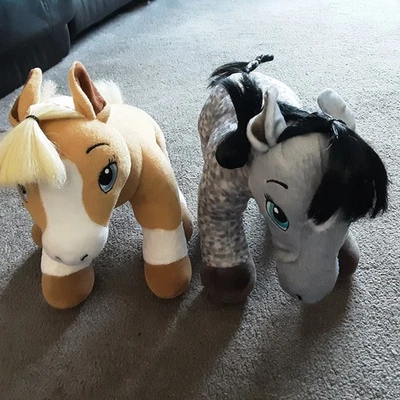 Build A Bear Horses & hearts Dapple Grey w sound & Palomino Pony Great Condition - Image 1 of 4