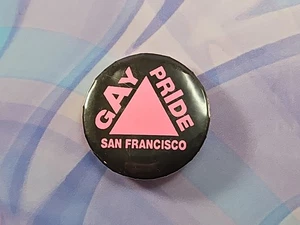 Vintage San Francisco "Gay Pride" rosa Dreiecksknopf 90er, schwarz/pink, 1,5'' - Bild 1 von 2